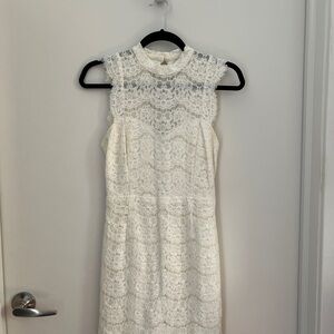 White Sleeveless Sheath Dress by Love Fire